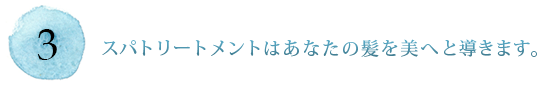 スパトリートメントはあなたの髪を美へと導きます。